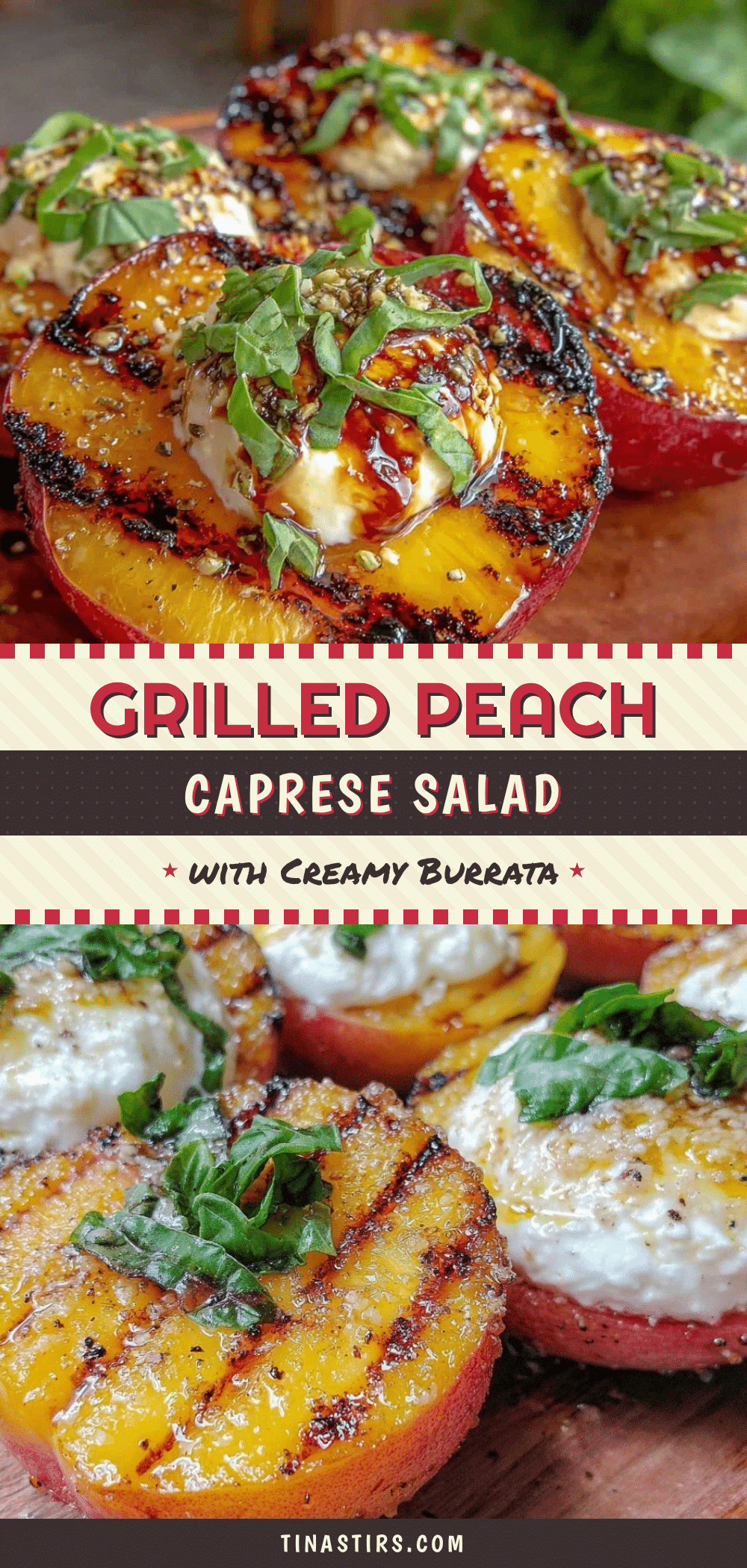 Fresh Grilled Peach Caprese Salad recipe