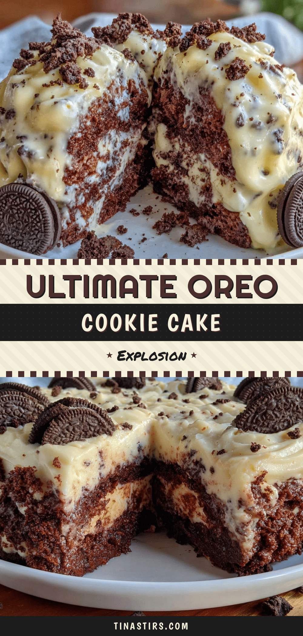 Oreo cookie cake explosion recipe