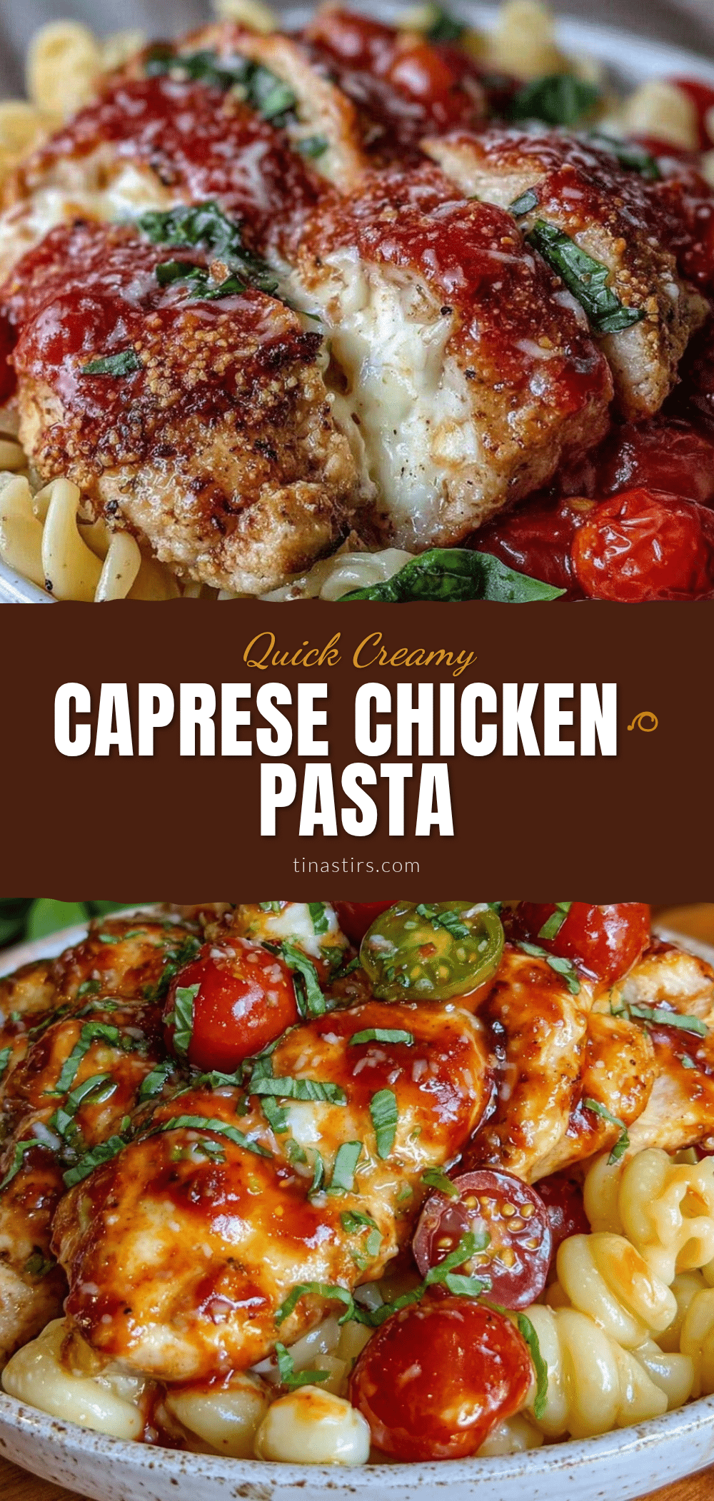 quick creamy caprese chicken pasta recipe