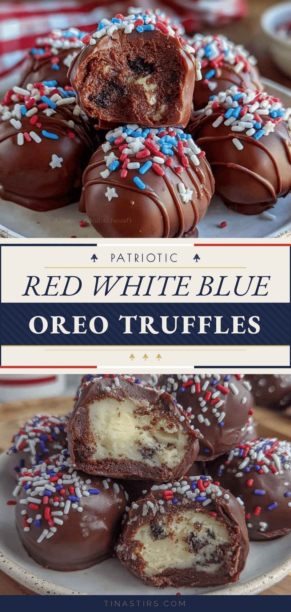 Red White and Blue Oreo Truffles recipe
