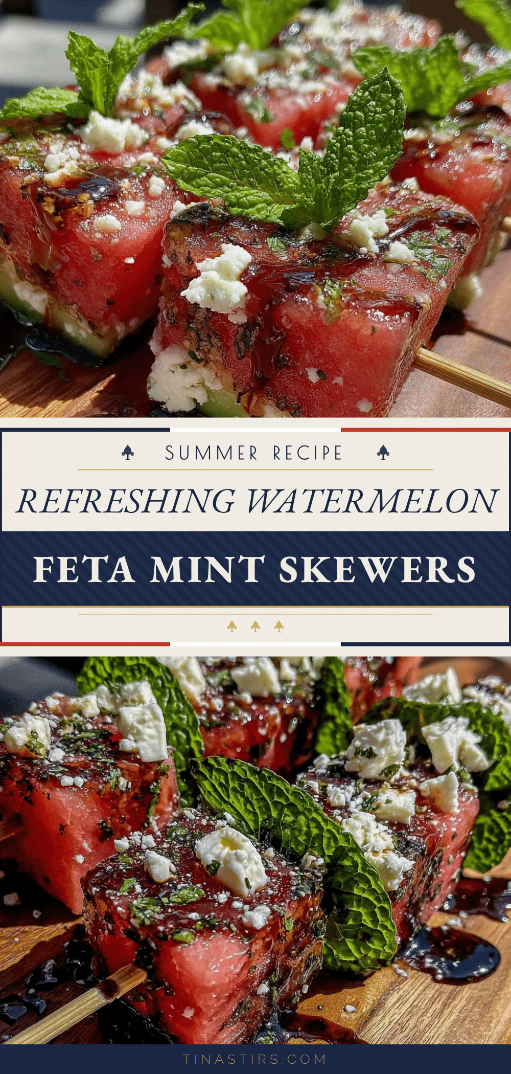 watermelon feta mint salad skewers recipe