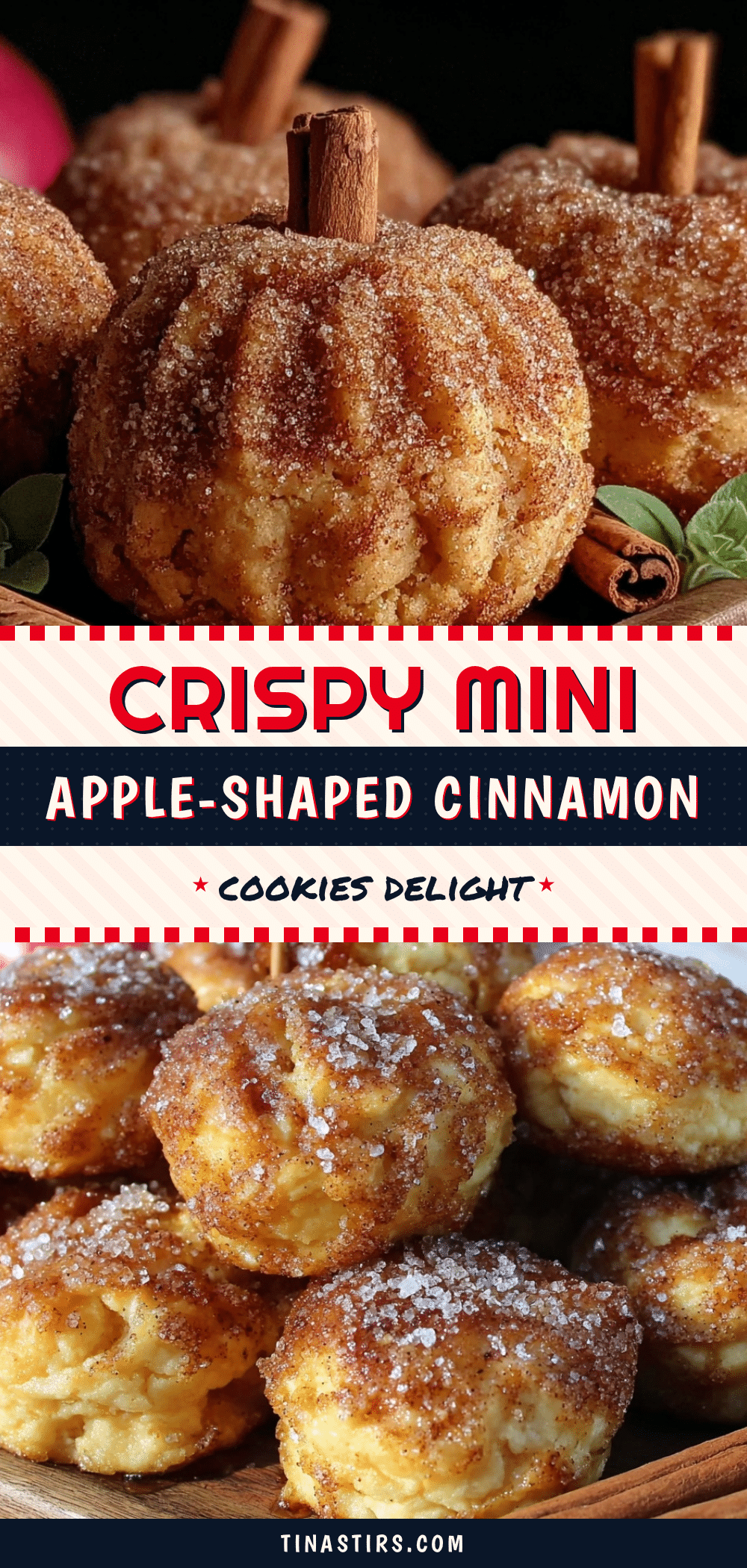 crispy mini apple-shaped cinnamon cookies recipe