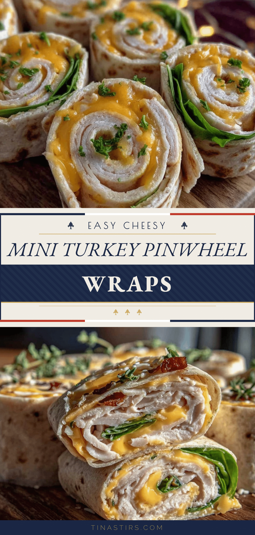 easy cheesy mini turkey and cheese pinwheel wraps recipe