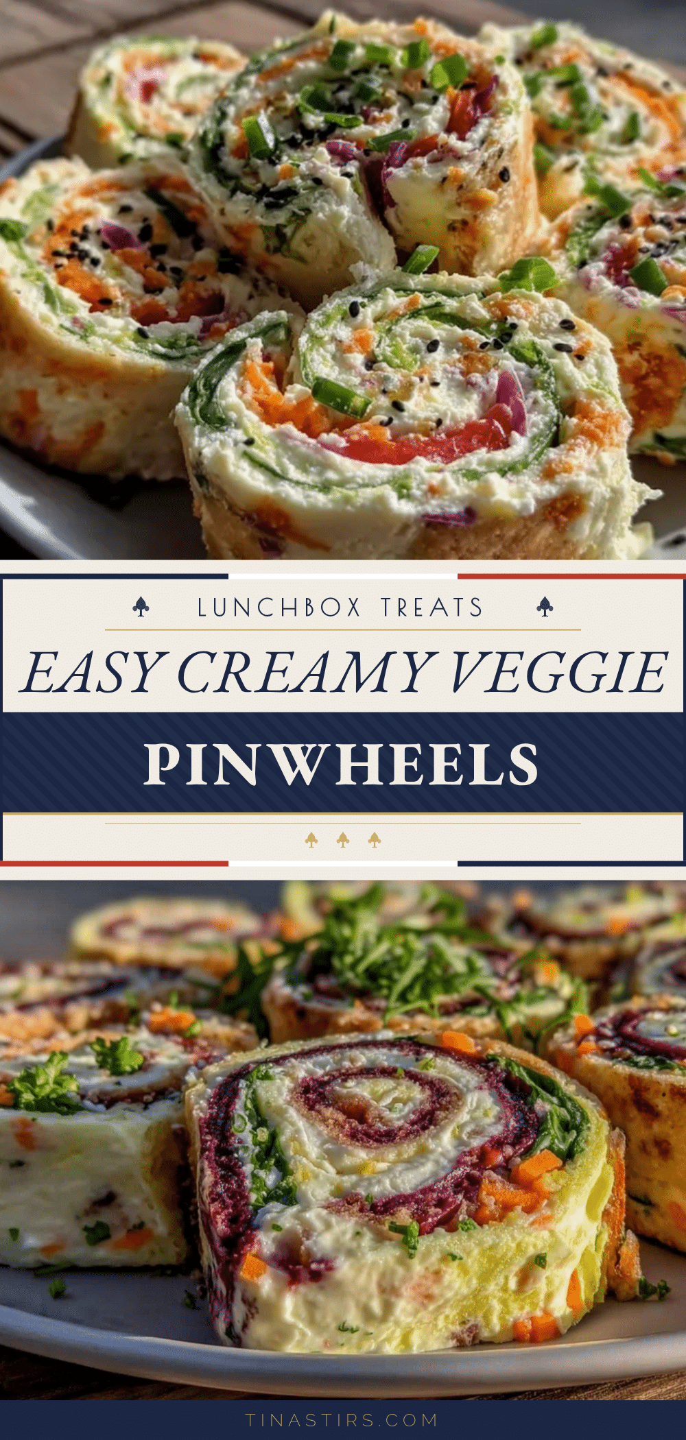 easy creamy veggie pinwheels recipe