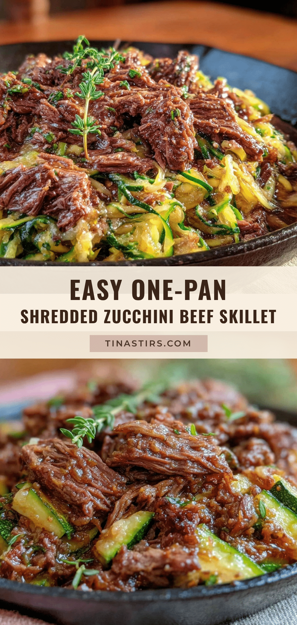 easy shredded zucchini beef skillet recipe