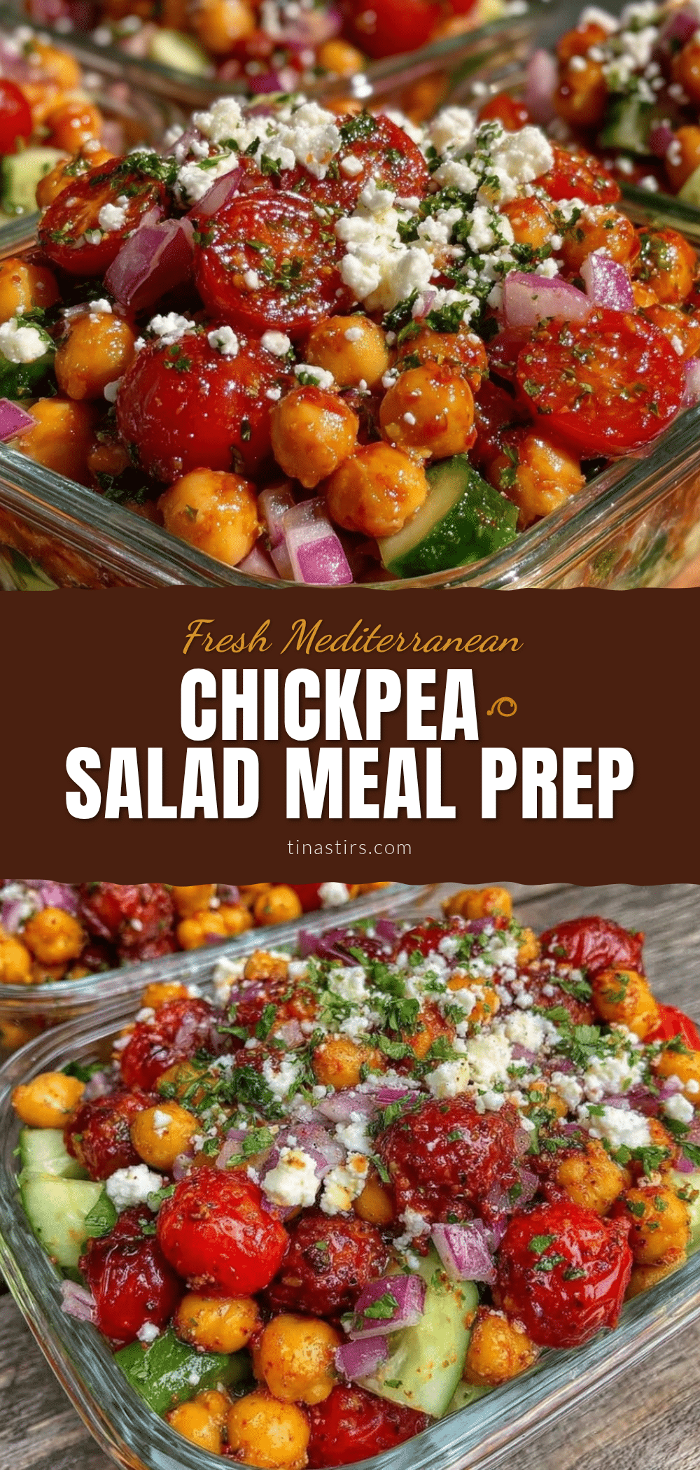 fresh mediterranean chickpea salad meal prep recipe