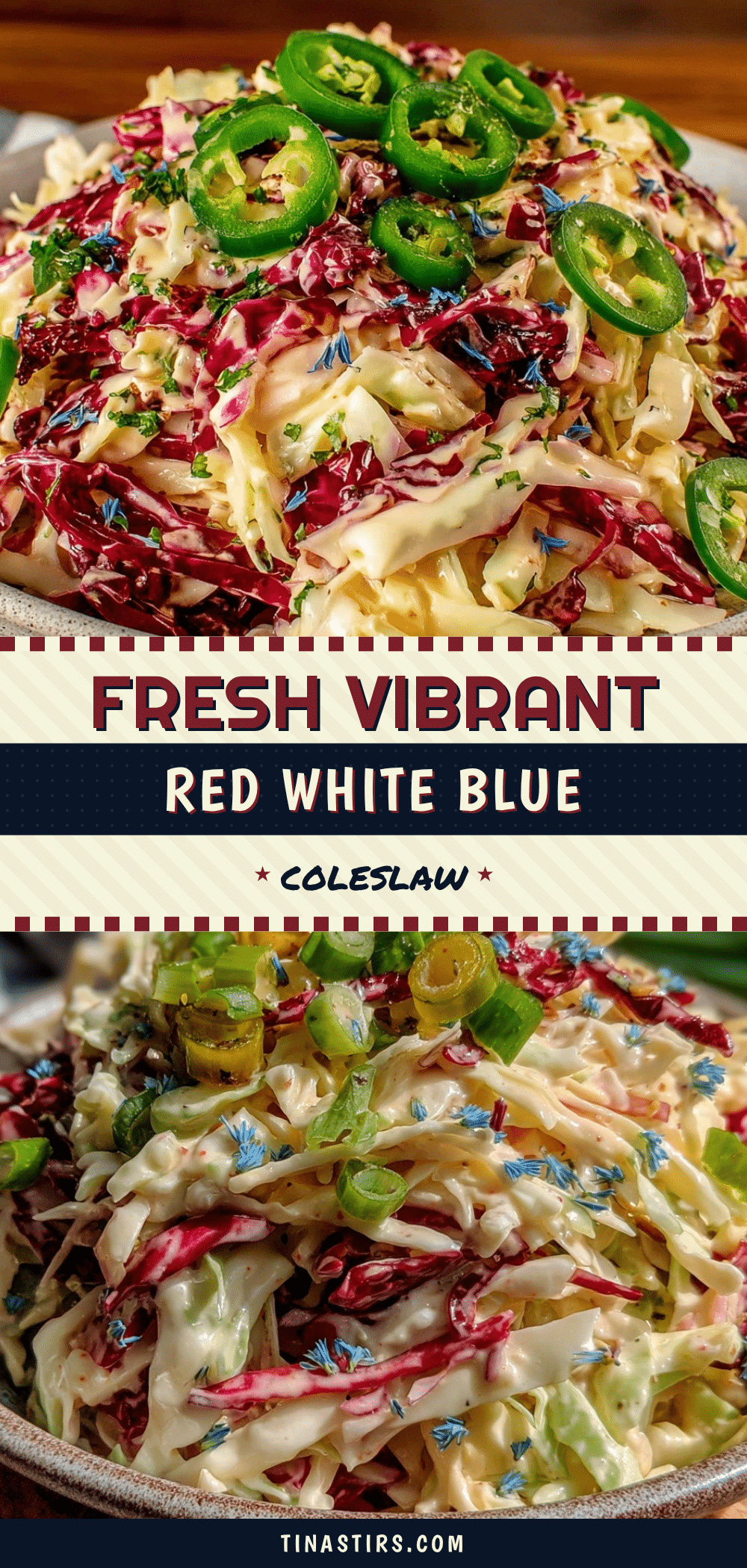 Fresh Red White and Blue Coleslaw recipe