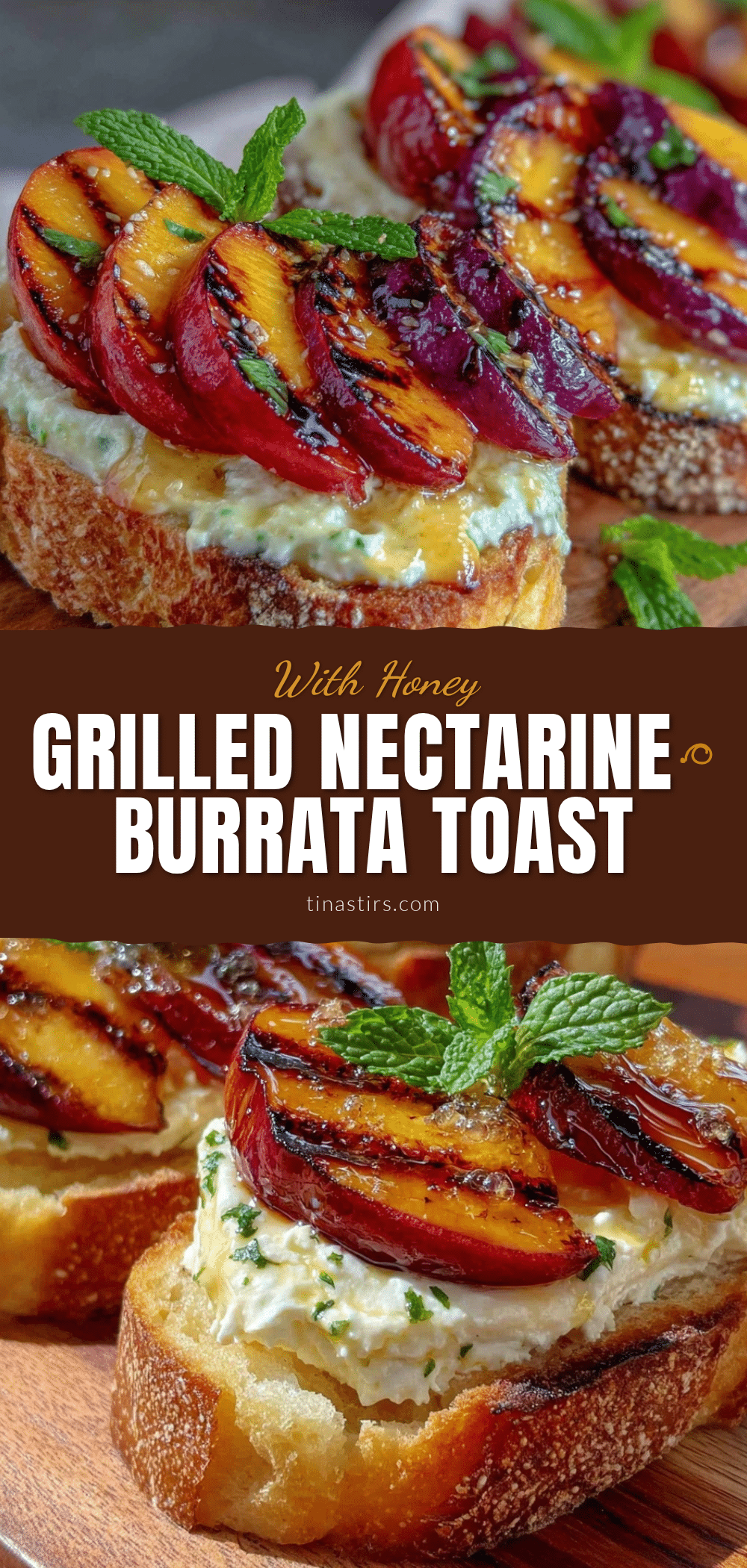 grilled nectarine burrata toast recipe