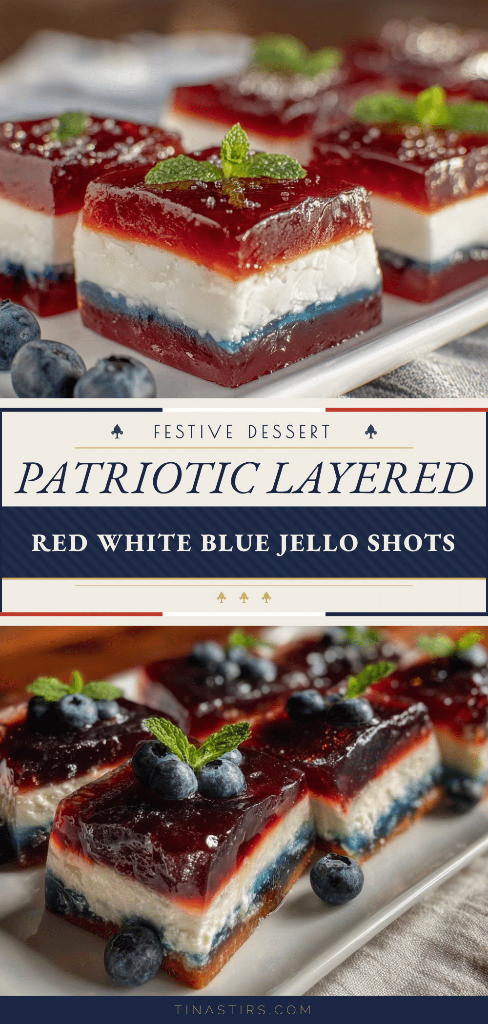 layered red white and blue jello shots recipe