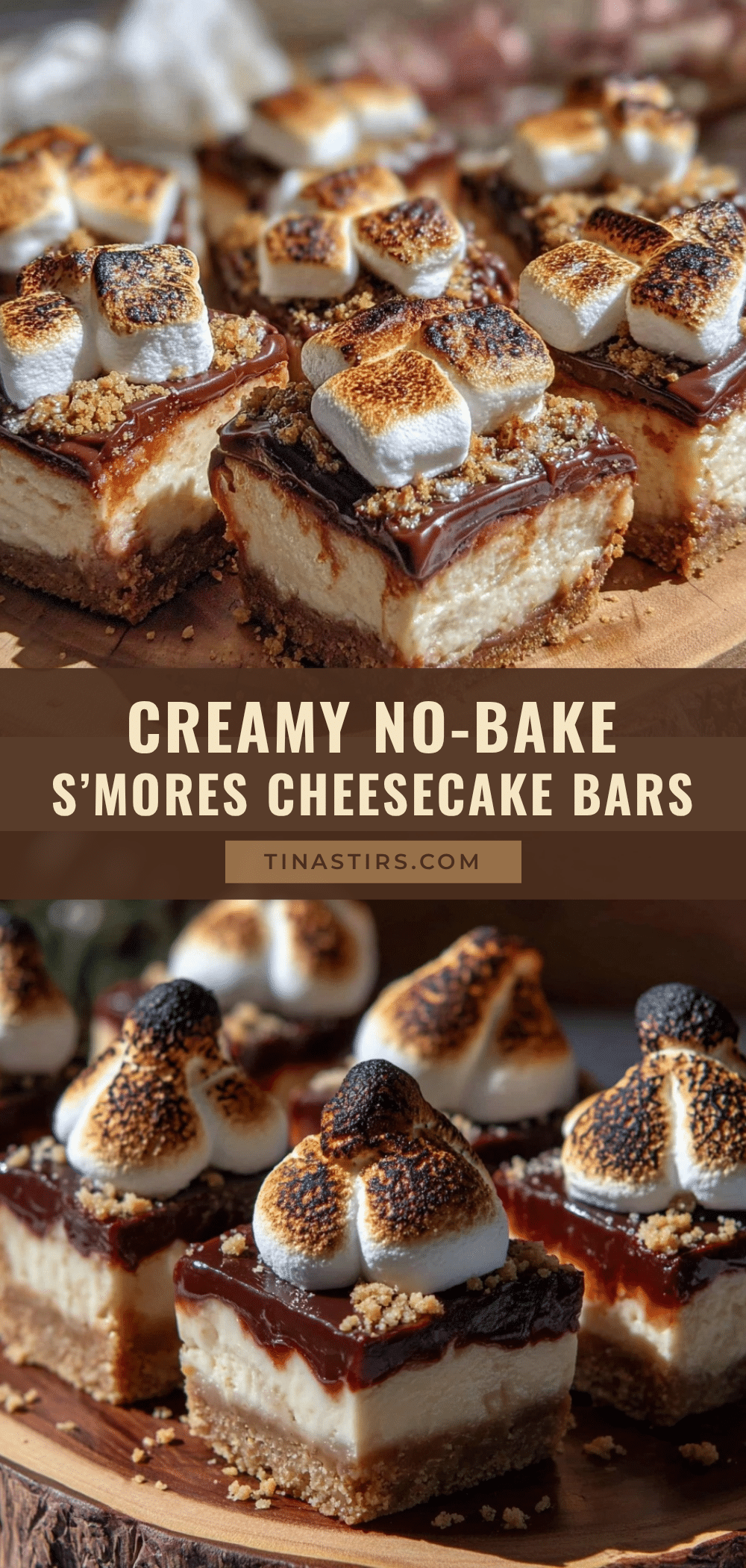 no-bake s’mores cheesecake bars recipe
