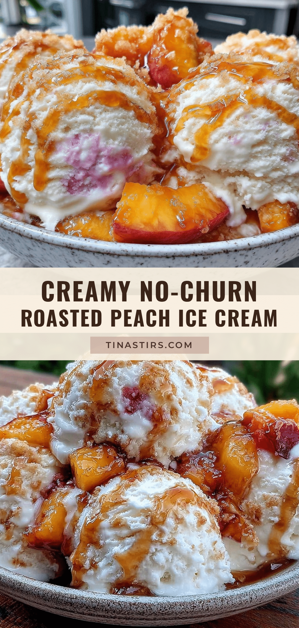no-churn roasted peach ice cream recipe