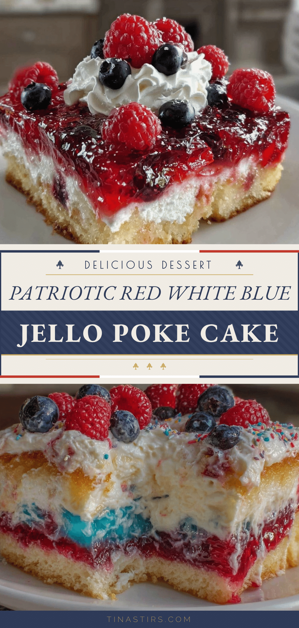 Red White and Blue Jello Poke Cake recipe