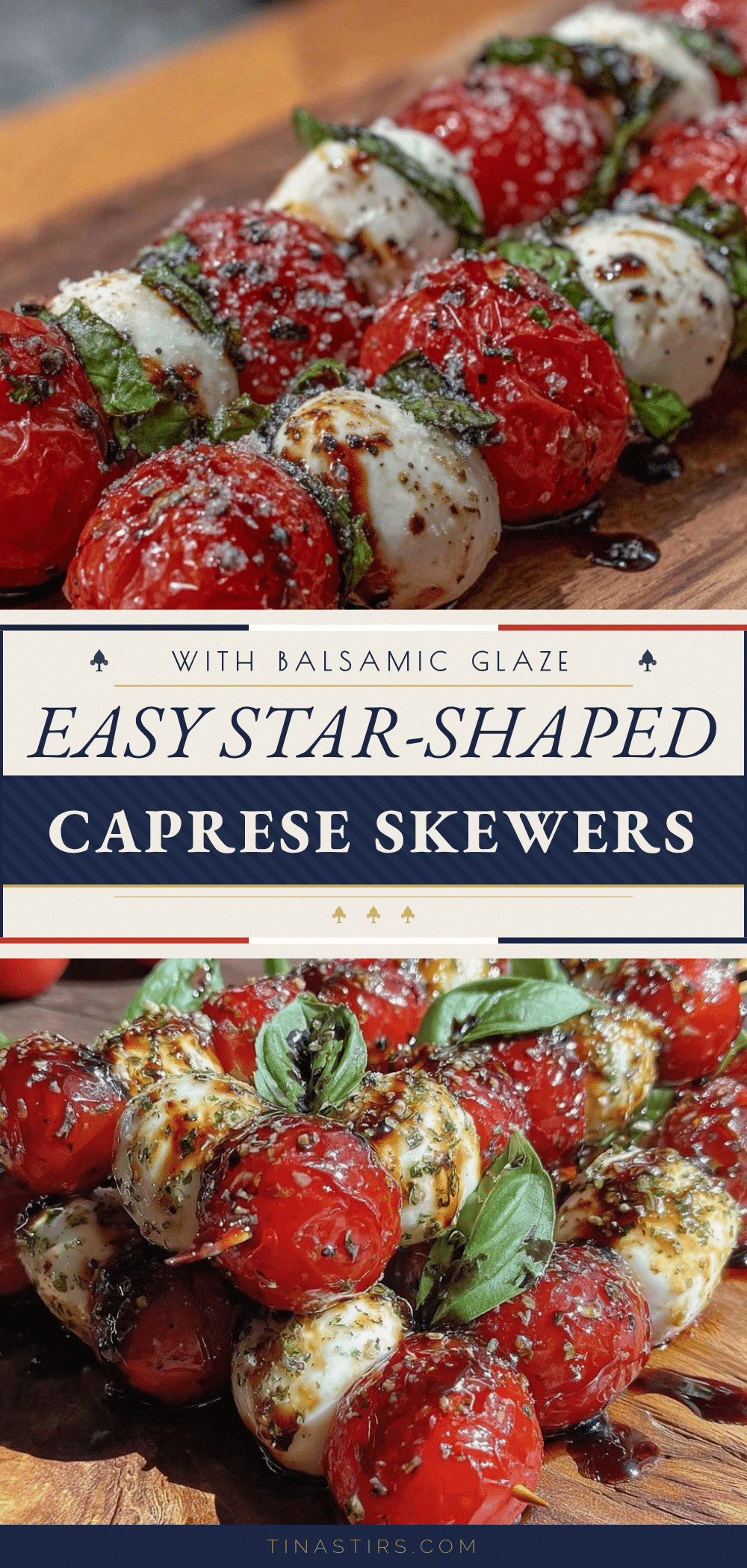 star-shaped Caprese skewers recipe