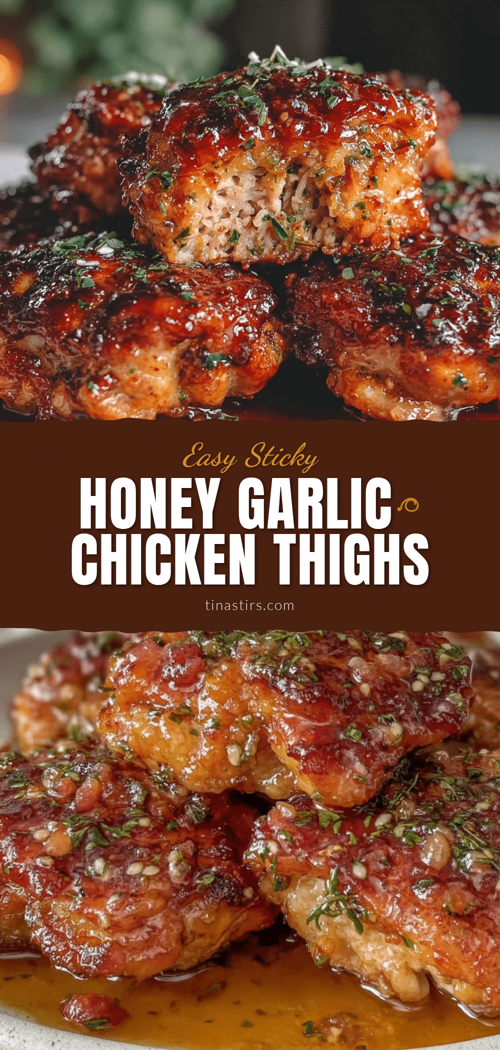 sticky honey garlic chicken thighs recipe