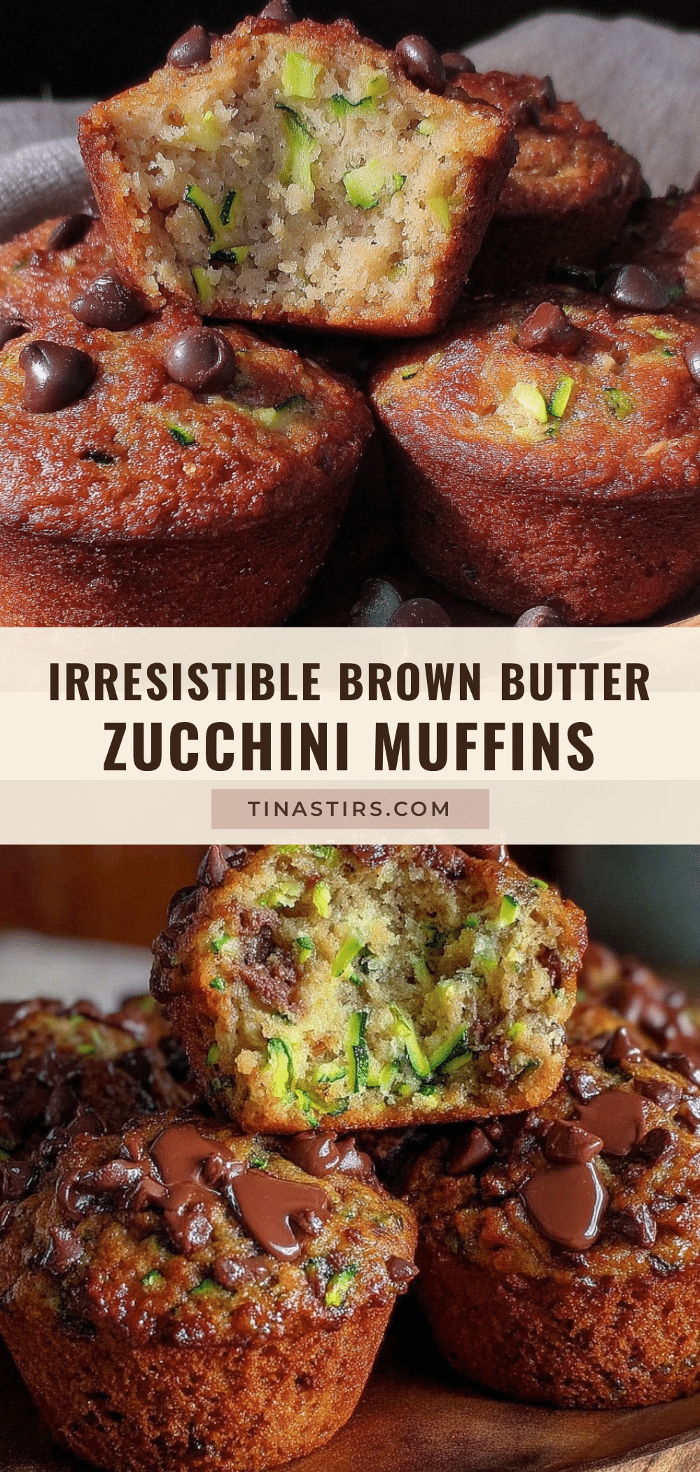 brown butter zucchini chocolate chip muffins recipe