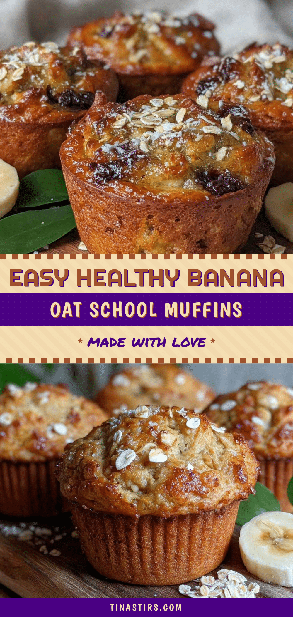 healthy banana oat school muffins recipe
