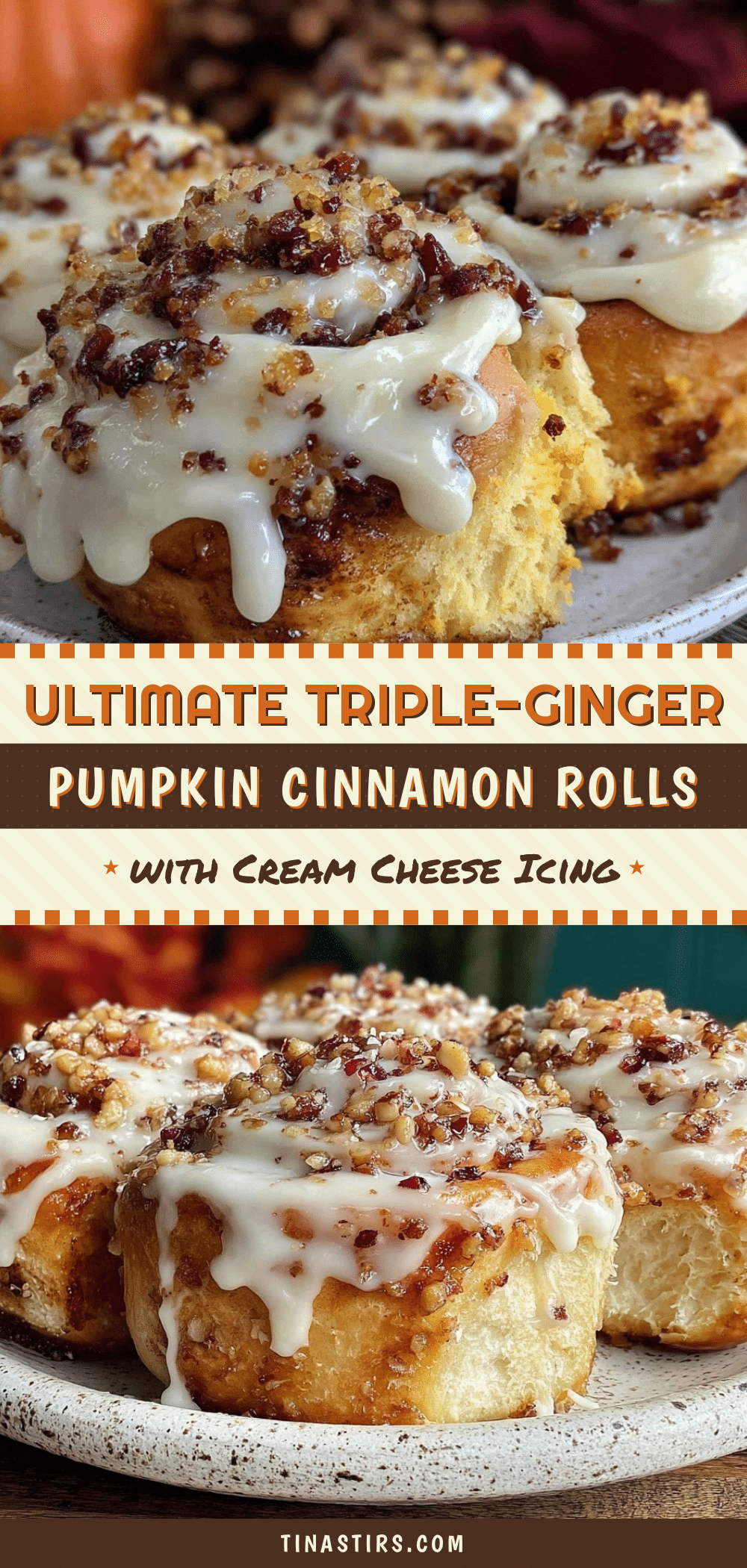 triple-ginger pumpkin cinnamon rolls recipe