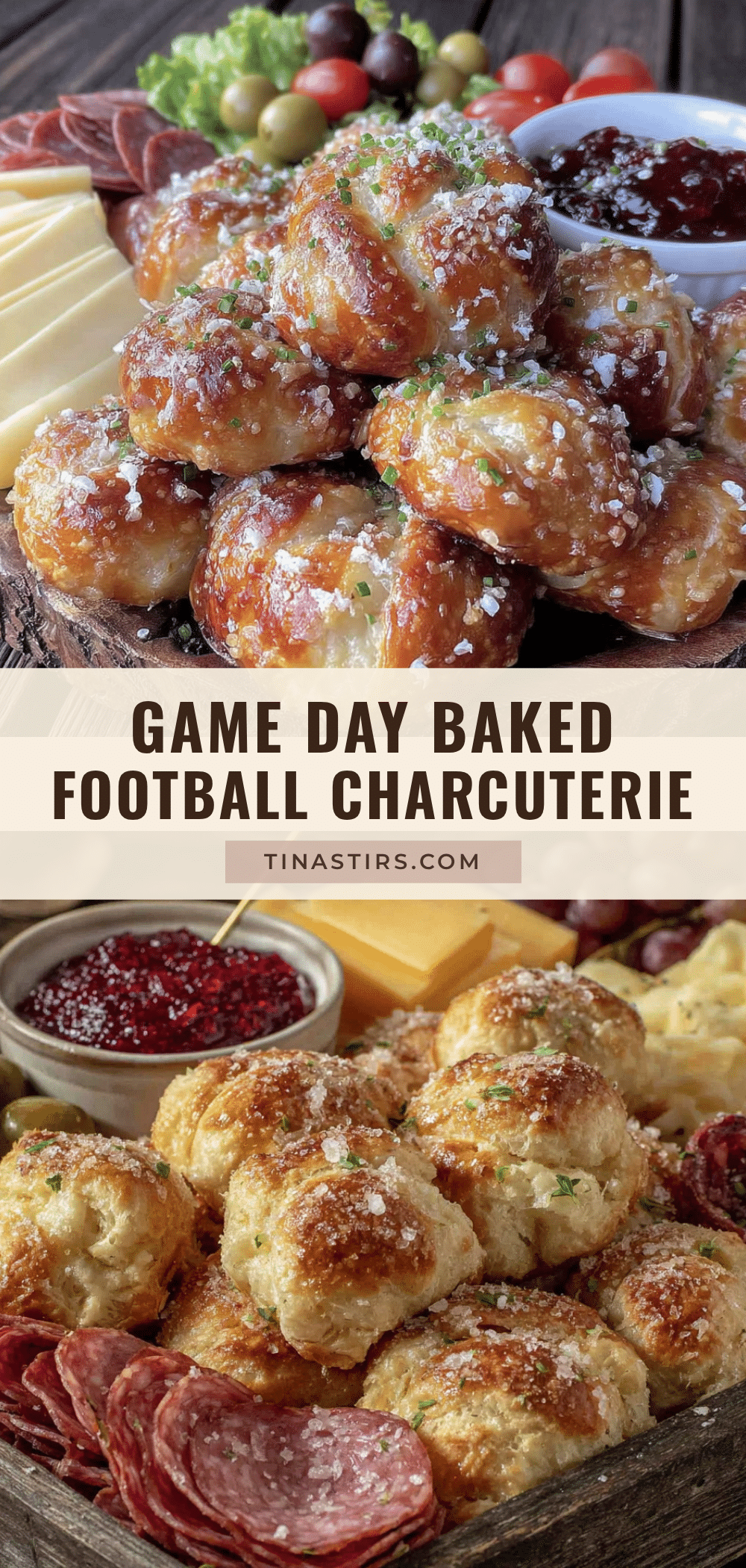Baked football charcuterie board recipe