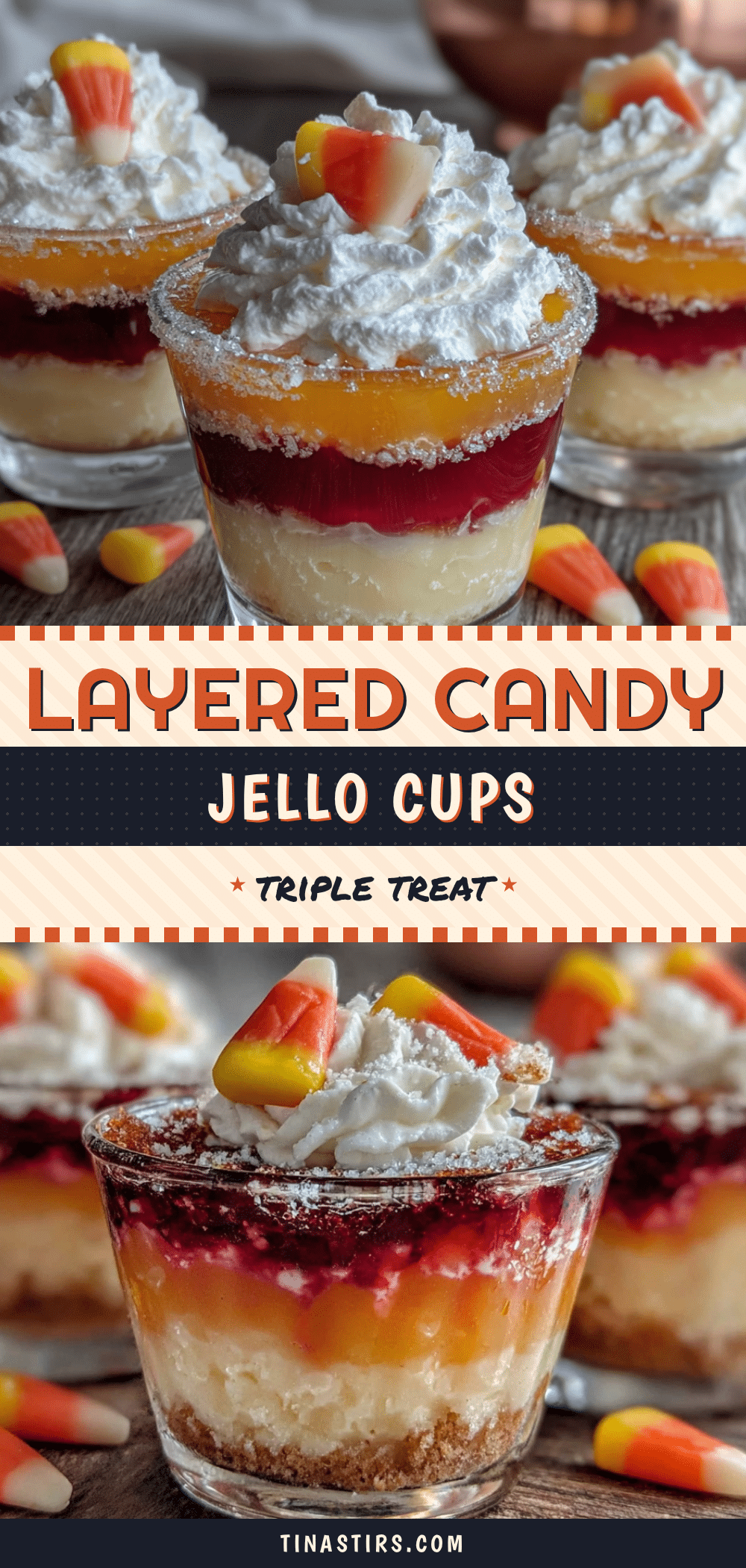 candy corn layered jello cups recipe