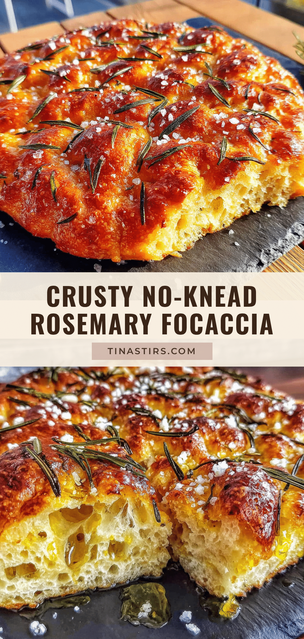 crispy no-knead sourdough focaccia with rosemary recipe