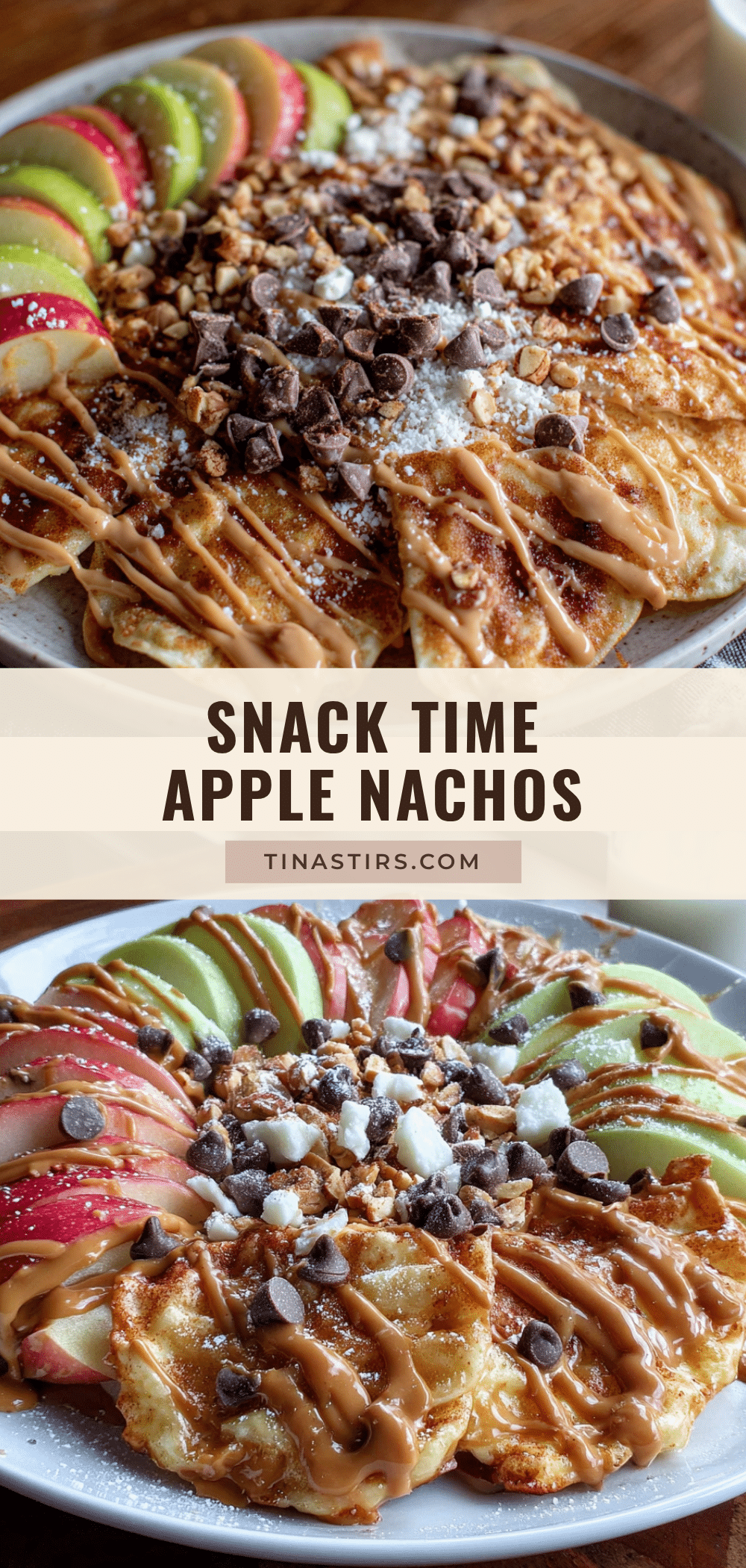 easy apple nachos with peanut butter drizzle recipe