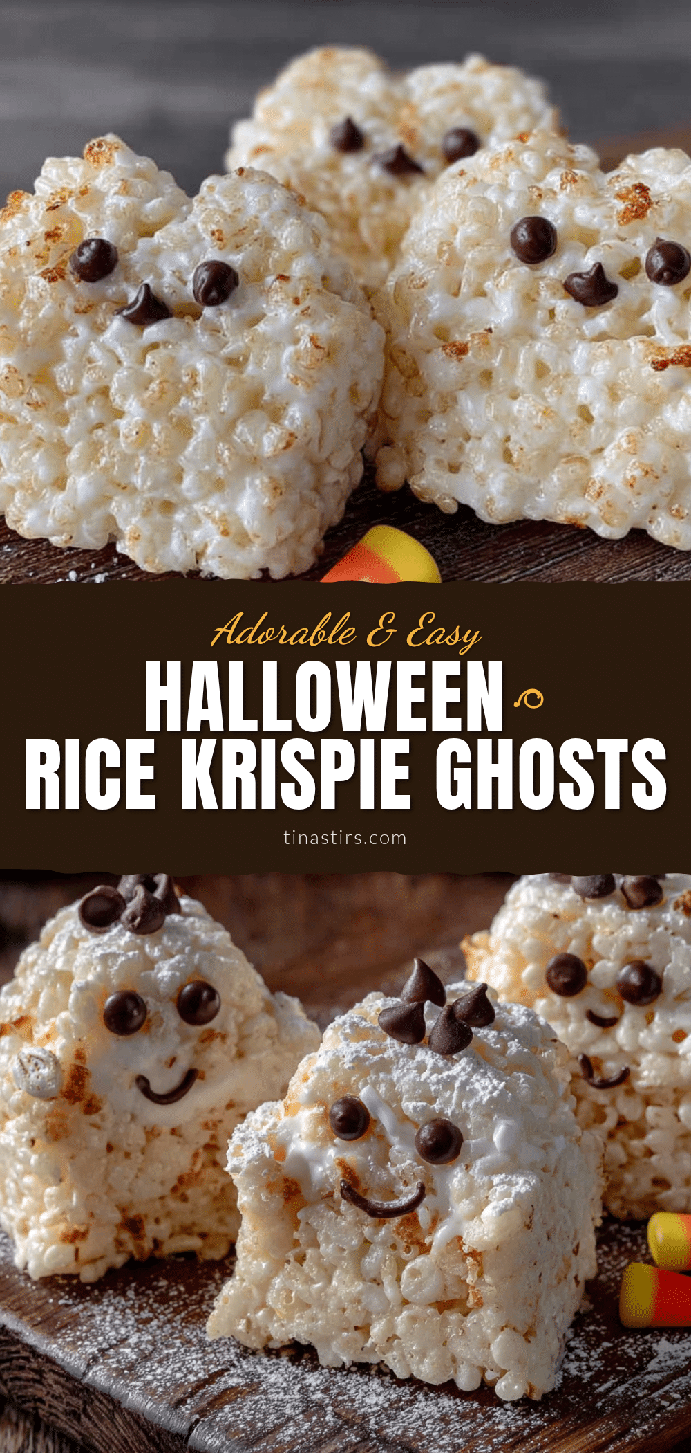Easy Halloween Rice Krispie Ghosts recipe