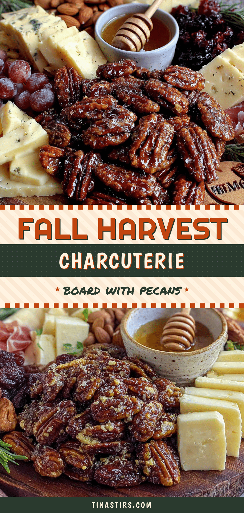 fall harvest charcuterie board with candied pecans recipe
