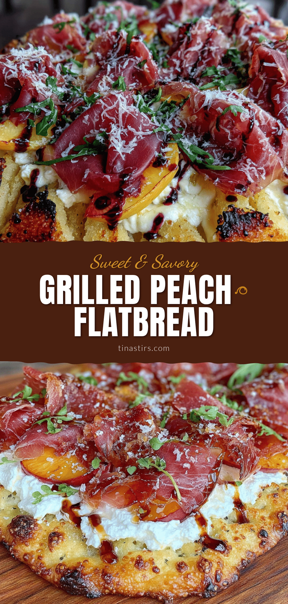 grilled peach and prosciutto flatbread recipe