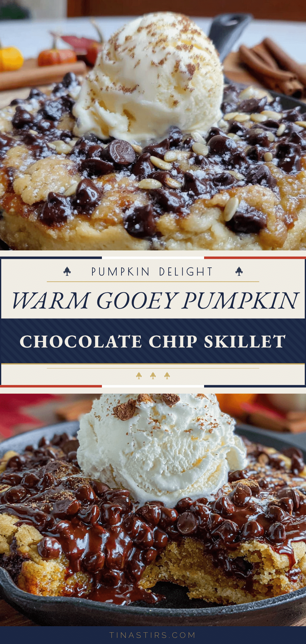 pumpkin chocolate chip cookie skillet recipe