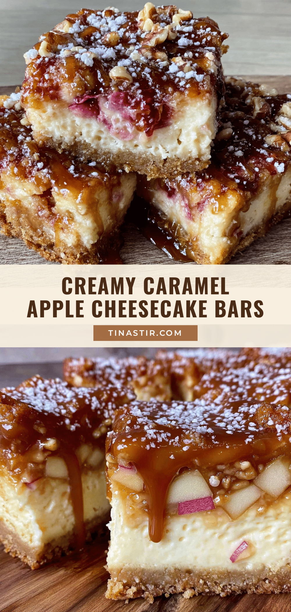 Creamy Caramel Apple Cheesecake Bars recipe