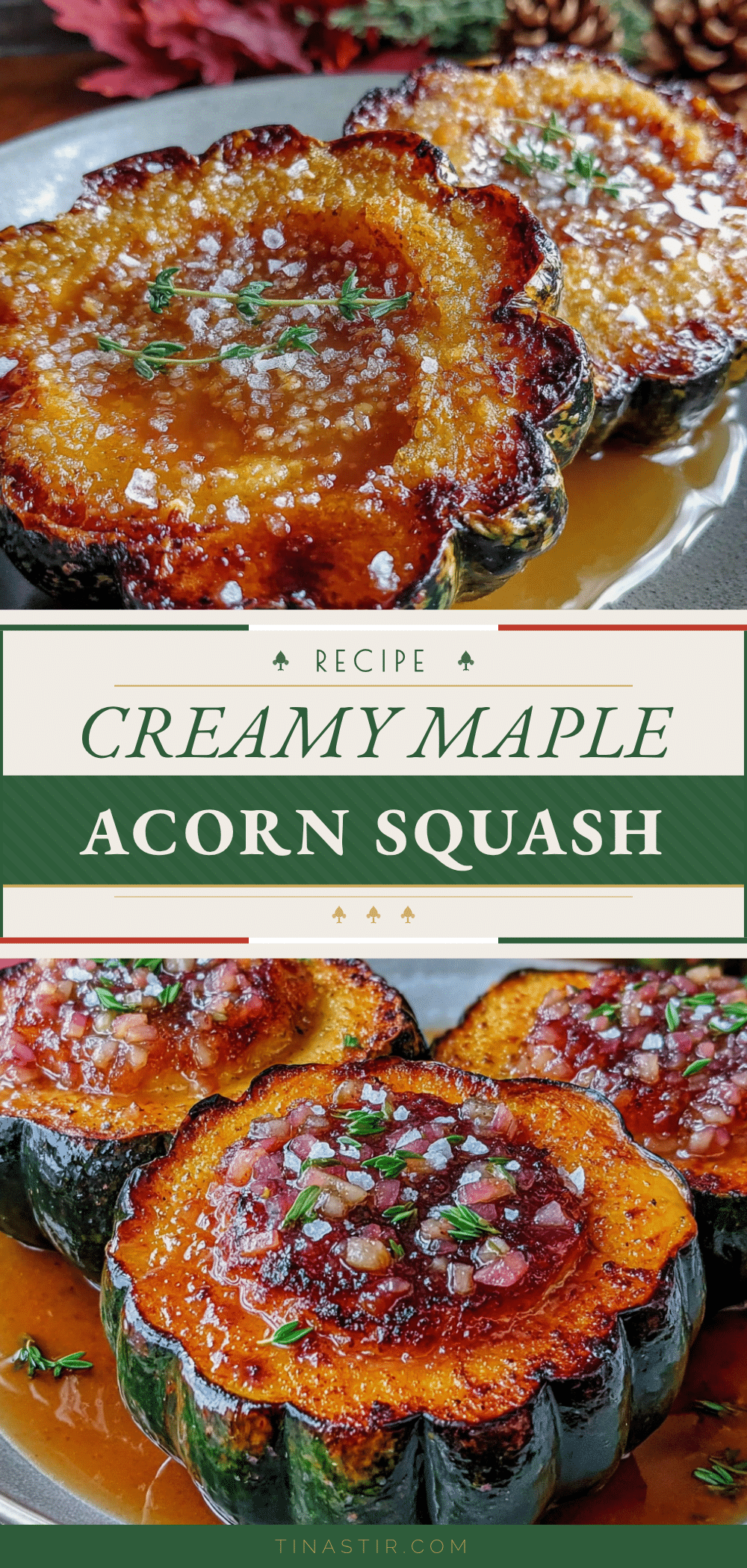 creamy maple roasted acorn squash with brown butter recipe