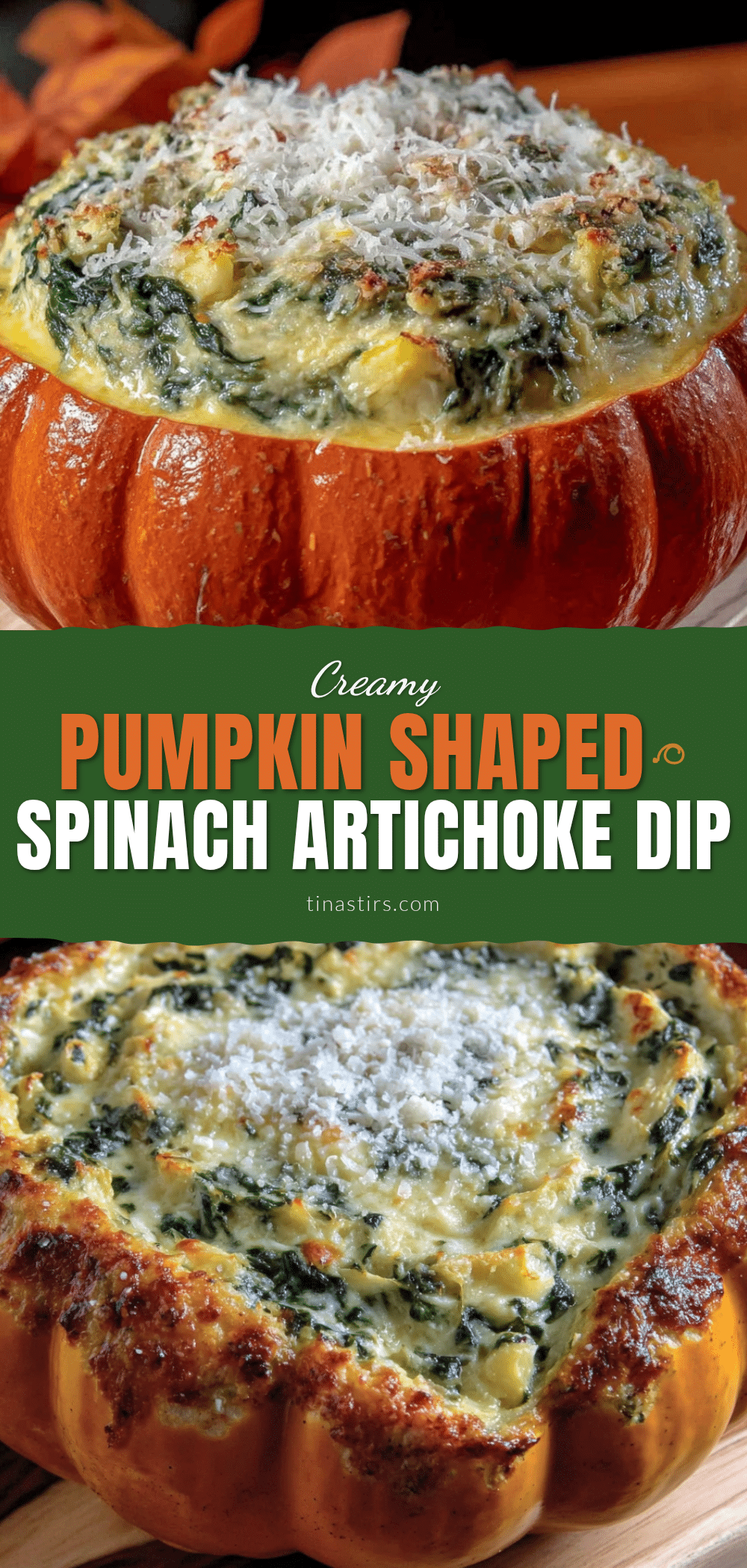 creamy pumpkin shaped spinach artichoke dip recipe