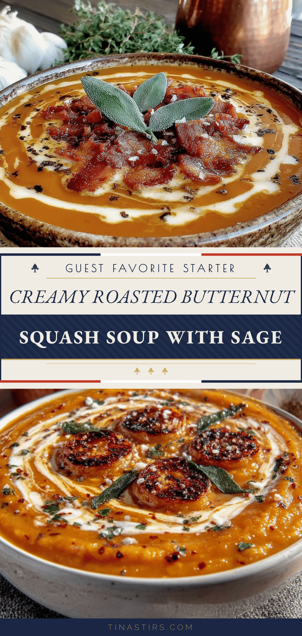 creamy roasted butternut squash soup with sage recipe