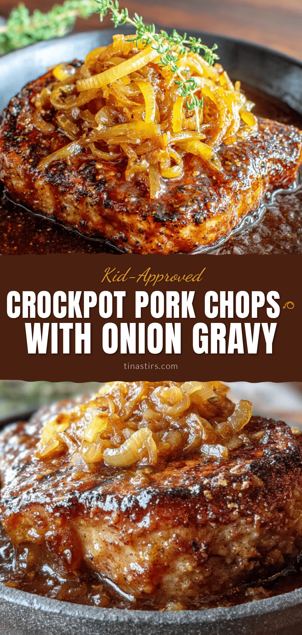 crockpot pork chops with onion gravy recipe
