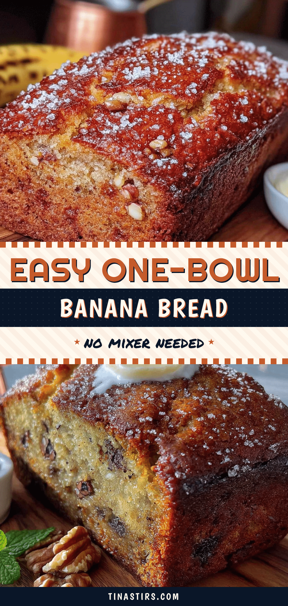 Easy one-bowl banana bread recipe