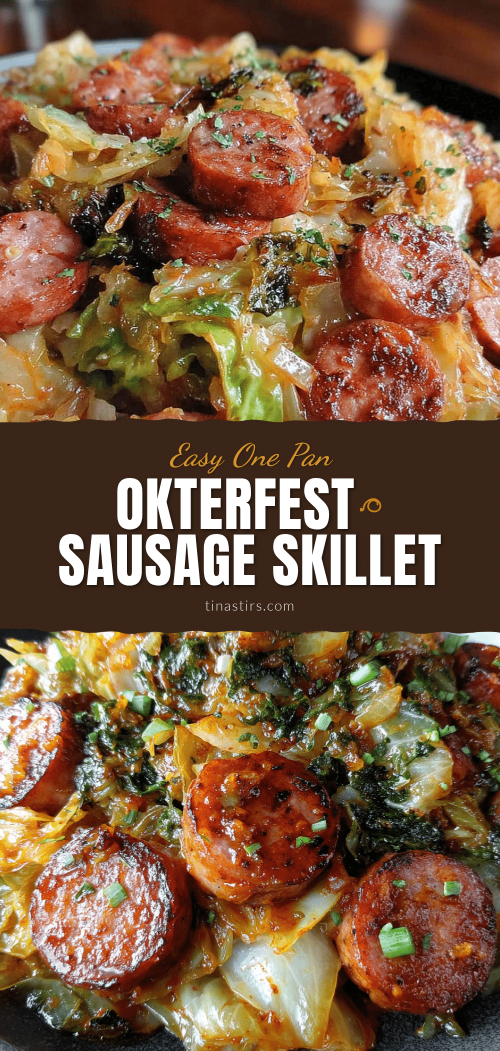 Easy One-Pan Oktoberfest Sausage and Cabbage Skillet recipe