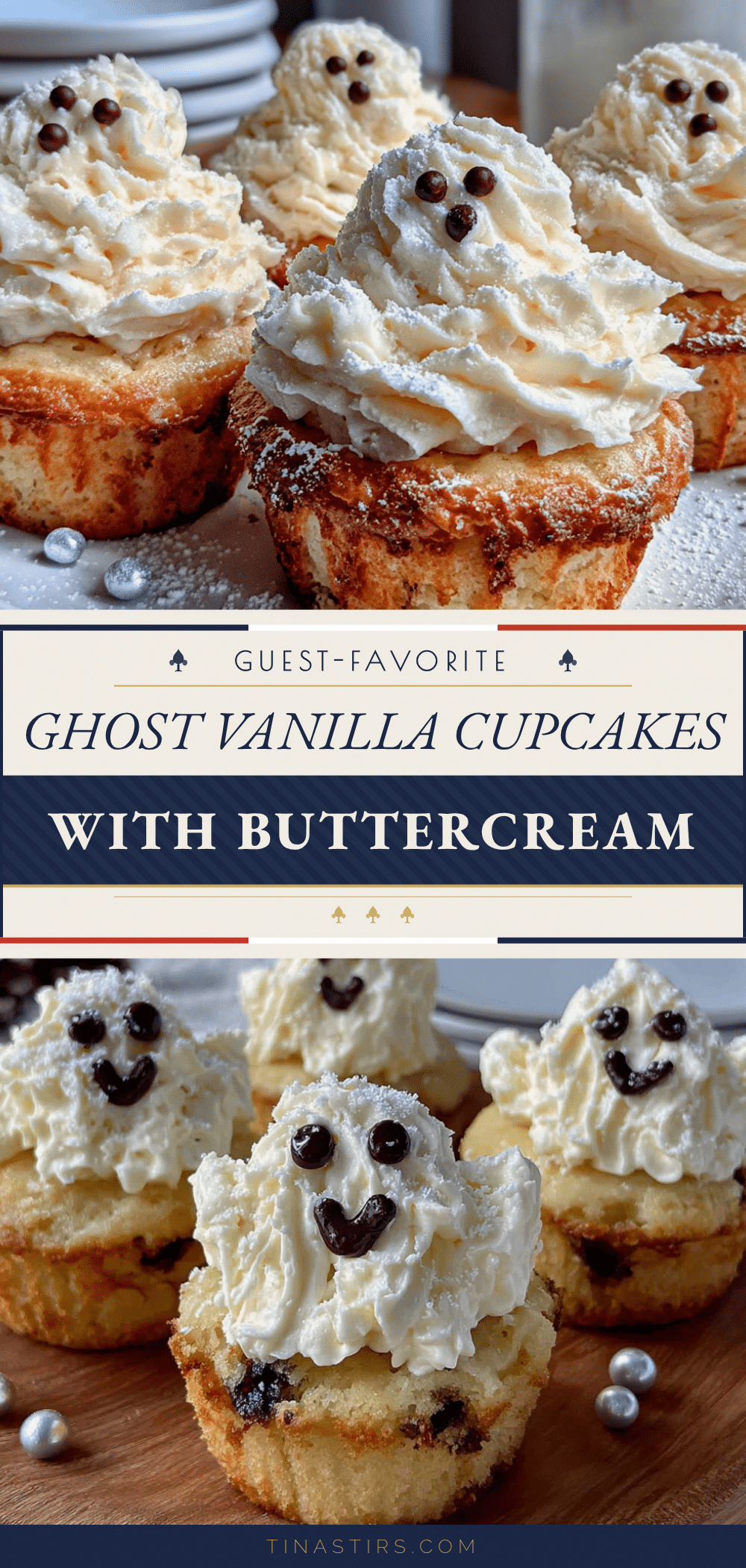 Ghost vanilla cupcakes with easy buttercream recipe