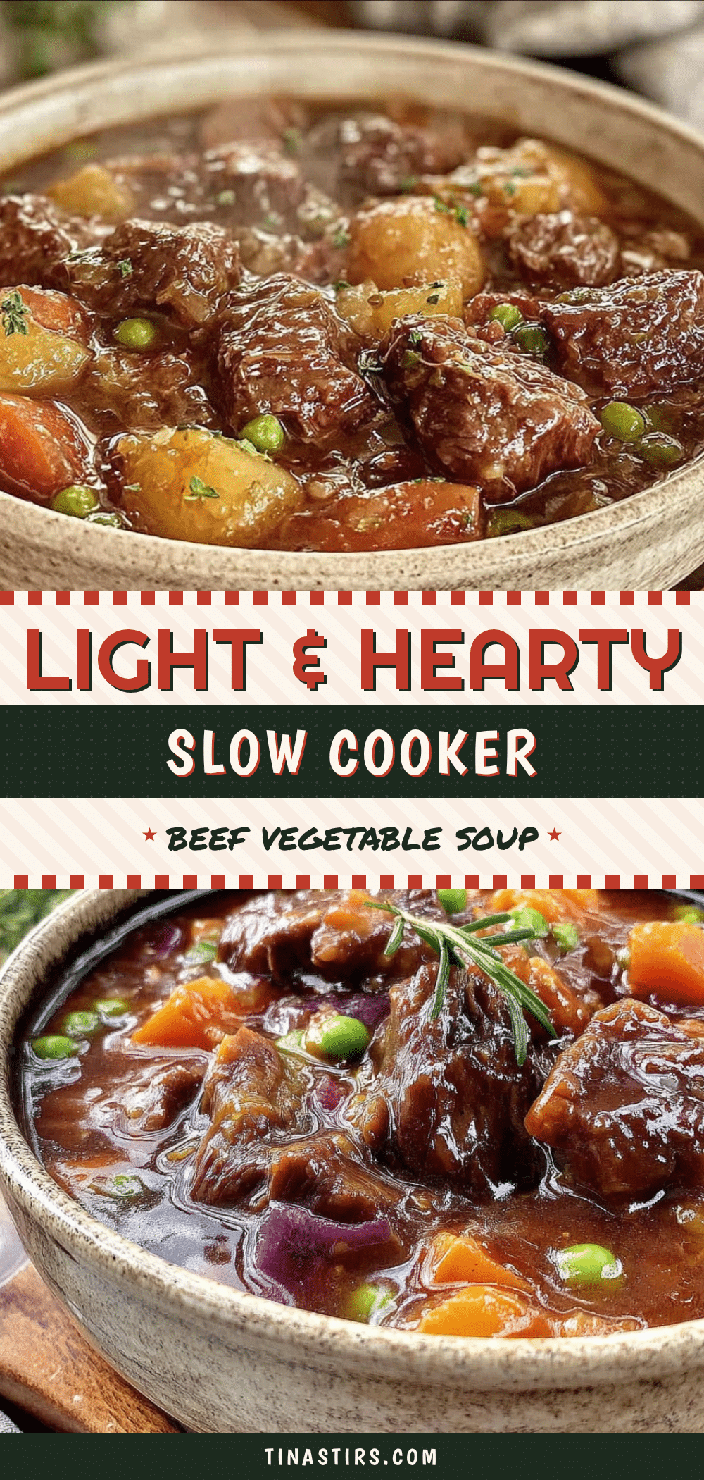 light & hearty slow cooker beef vegetable soup recipe