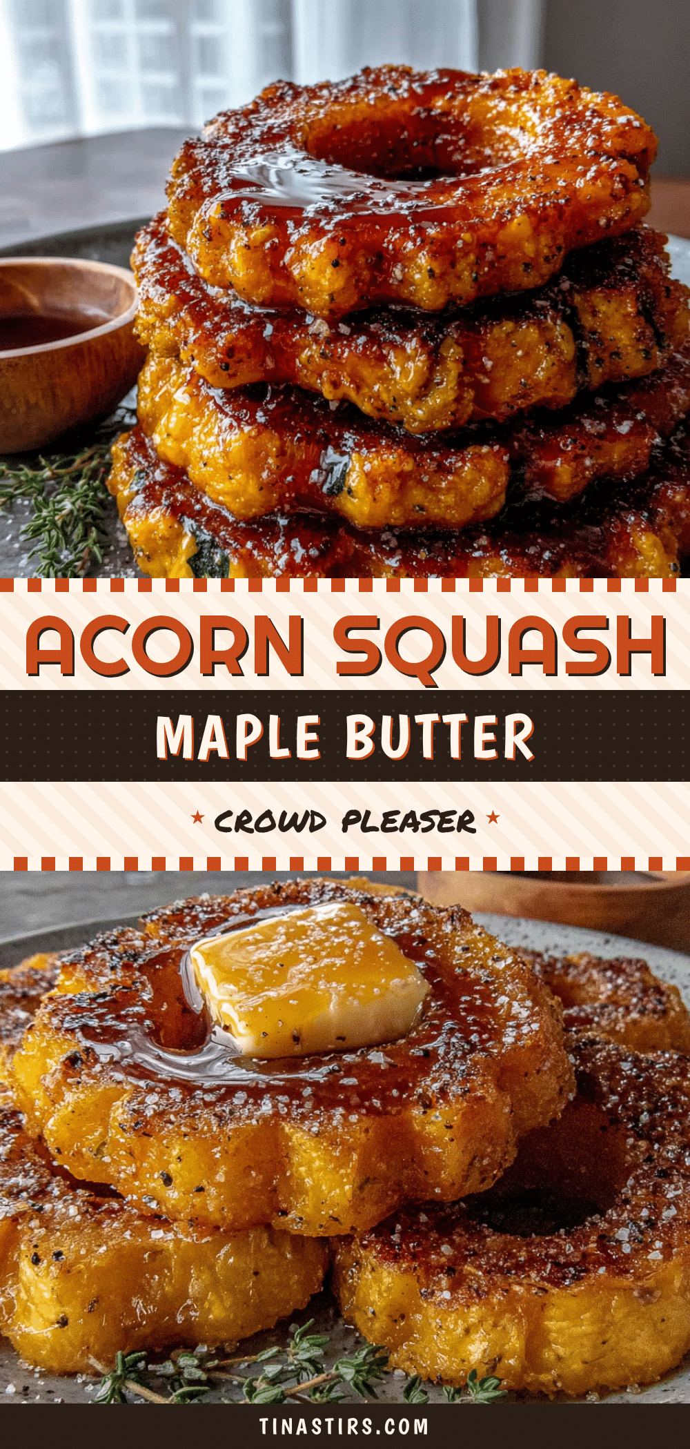 maple butter acorn squash rings recipe