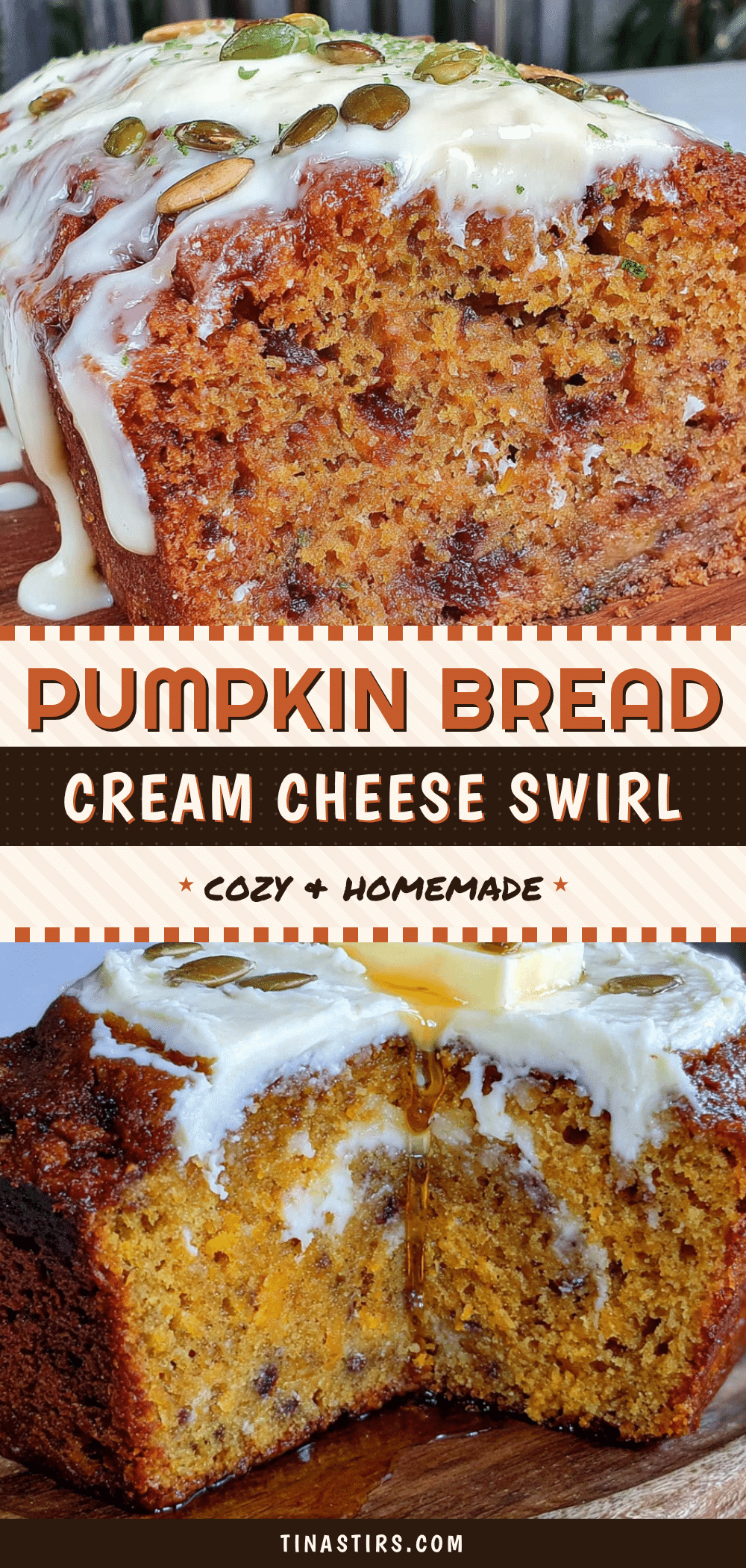 pumpkin banana bread with cream cheese swirl recipe