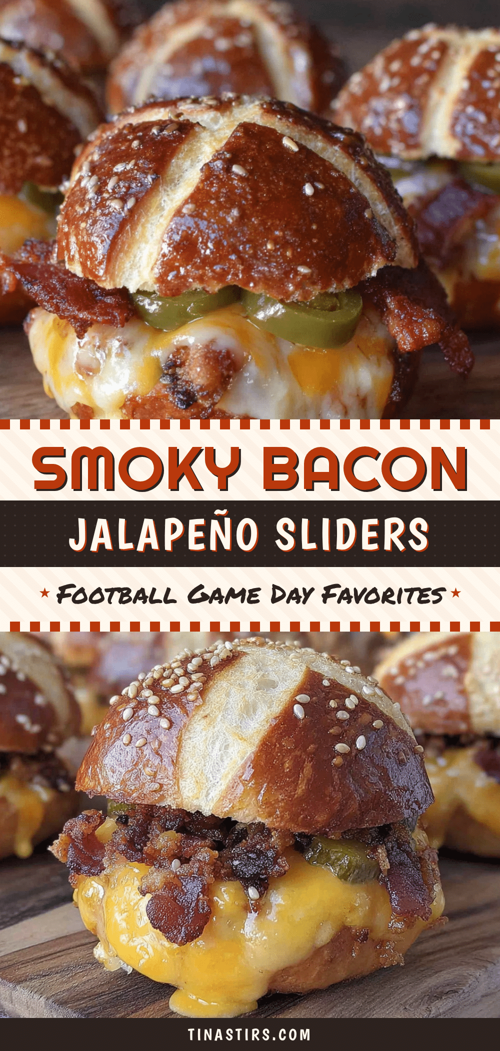 Smoky Bacon Jalapeño Football Sliders recipe