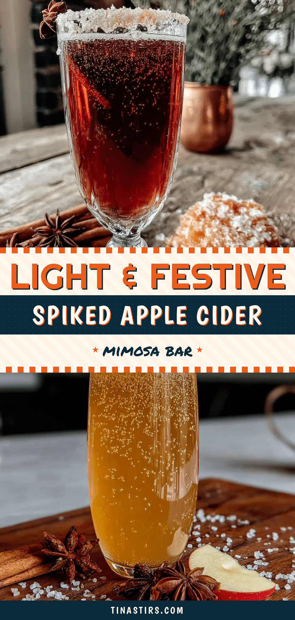 spiked apple cider mimosa bar recipe
