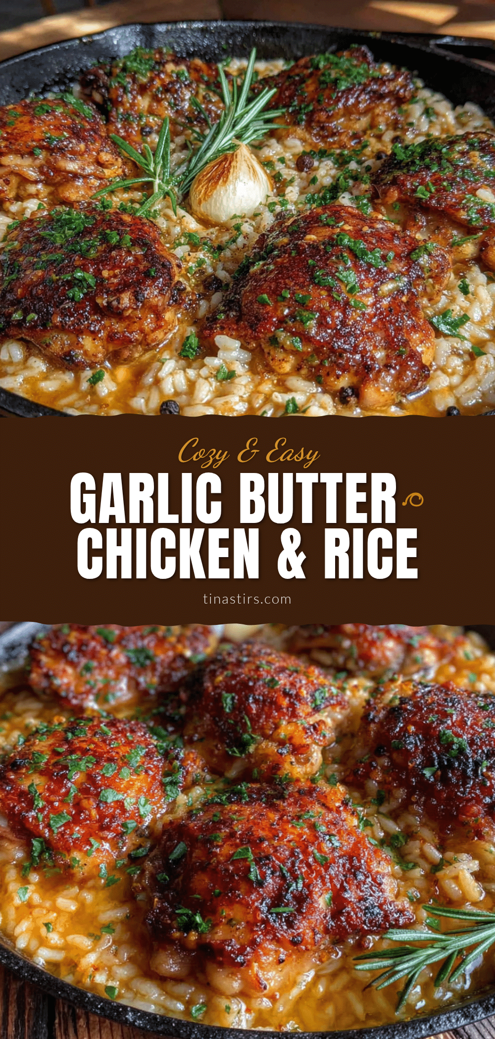 one-pan garlic butter chicken and rice recipe