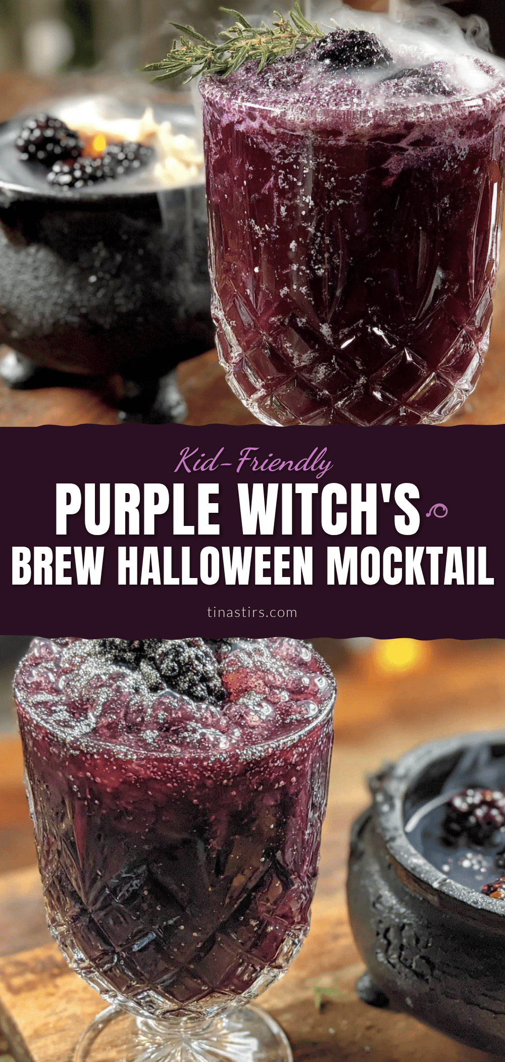 purple witchs brew halloween mocktail recipe